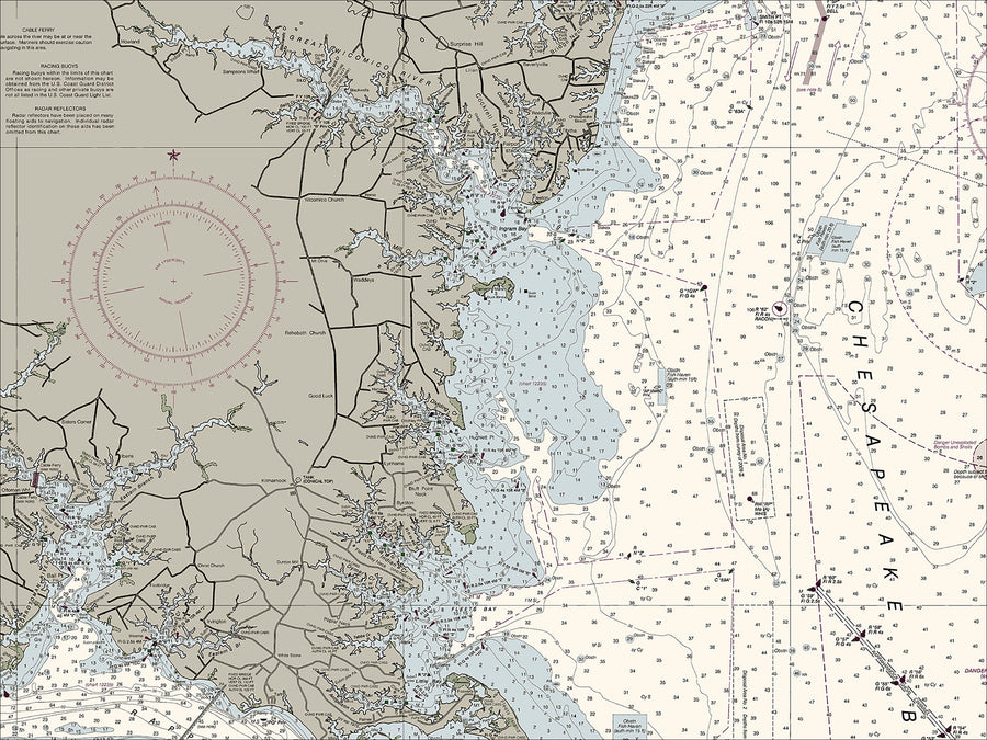 Chesapeake - Wolf Trap To Smith Point Nautical Chart