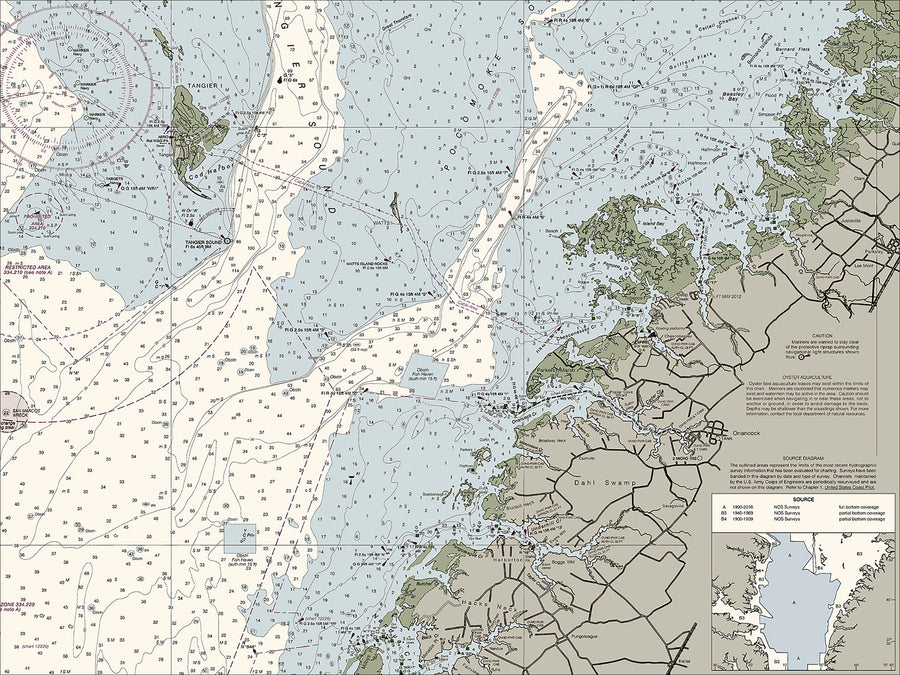 Chesapeake - Wolf Trap To Smith Point Nautical Chart