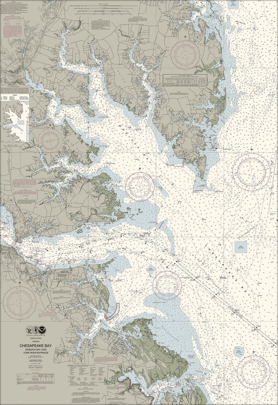 Chesapeake - Mobjack Bay To York River Nautical Chart