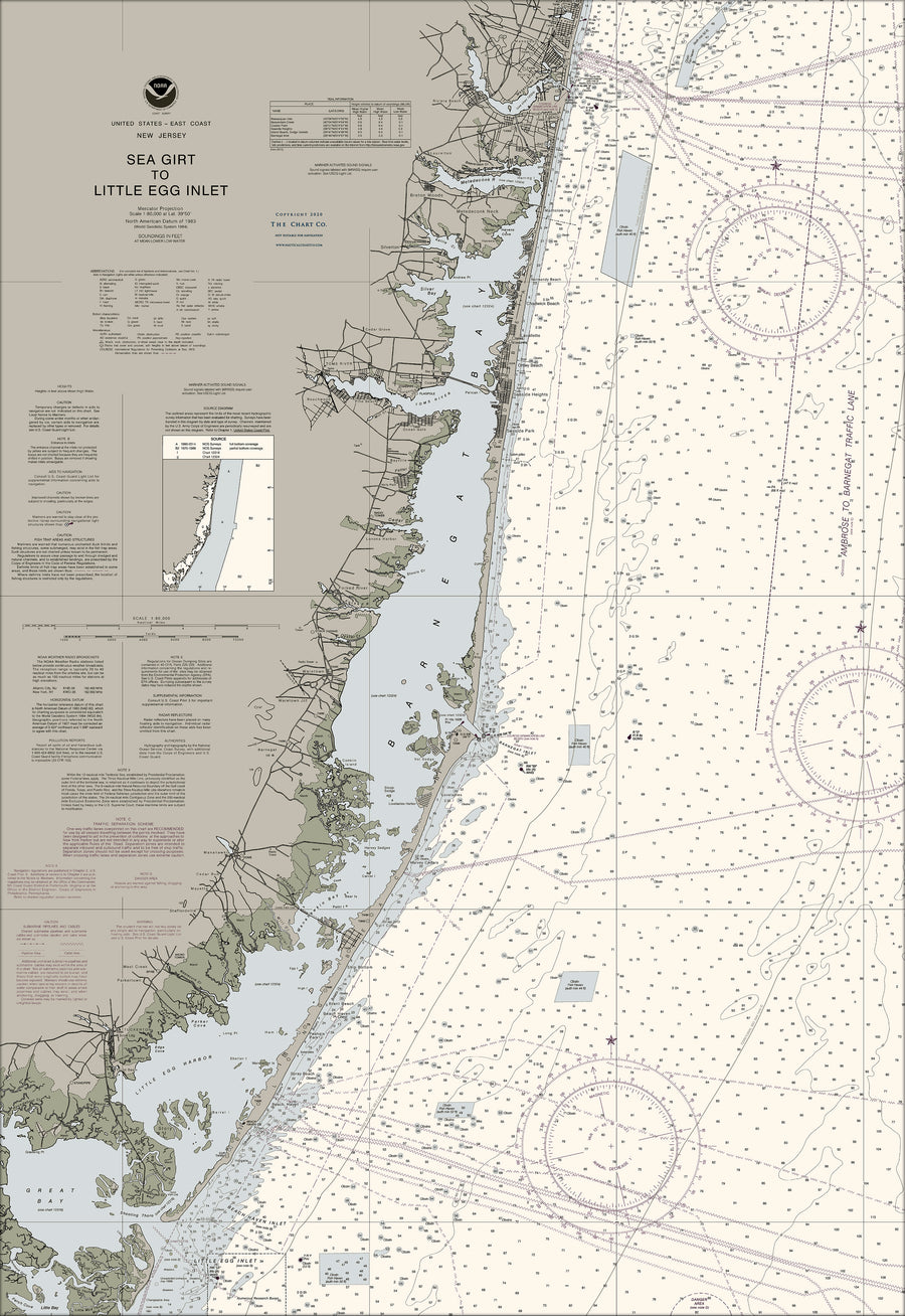 Sea Girt To Little Egg Inlet, Barnegat Bay Nautical Chart