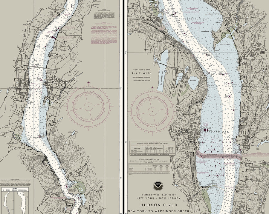 Hudson River - New York To Wappinger Creek Nautical Chart