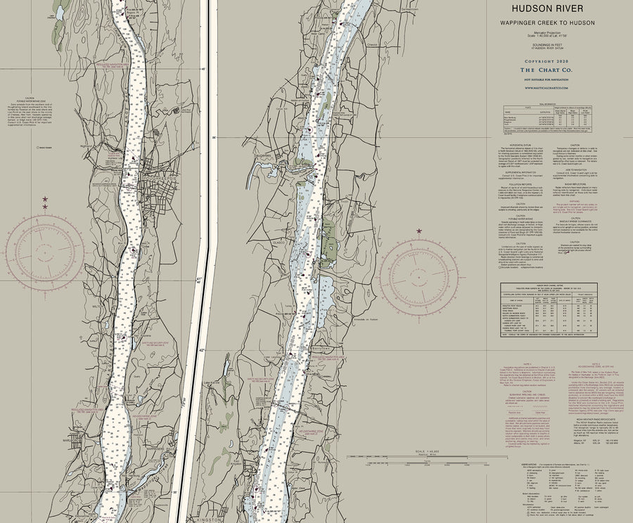 Hudson River - Wappinger Creek To Hudson Nautical Chart