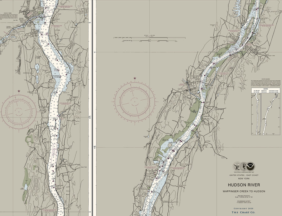 Hudson River - Wappinger Creek To Hudson Nautical Chart