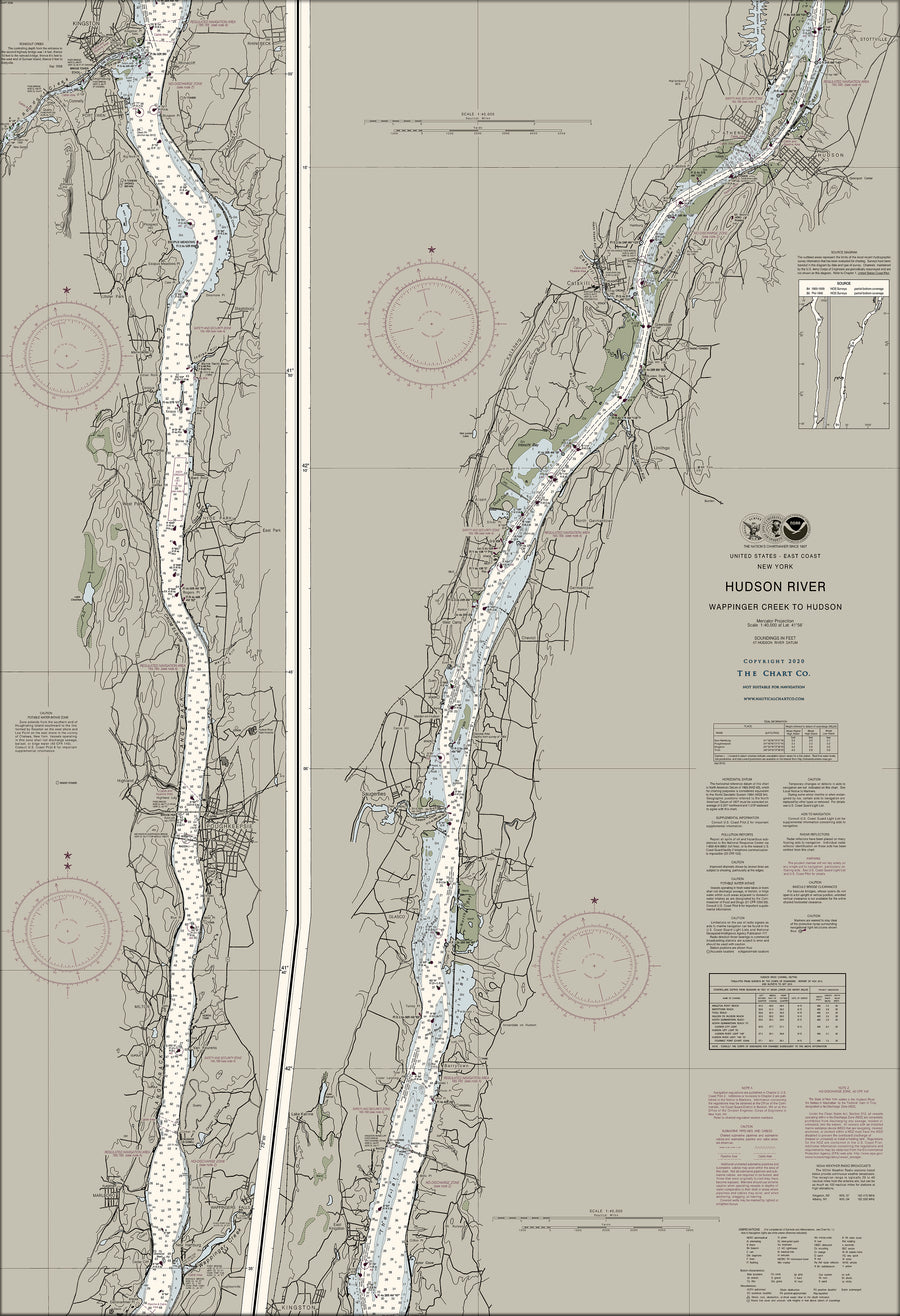 Hudson River - Wappinger Creek To Hudson Nautical Chart
