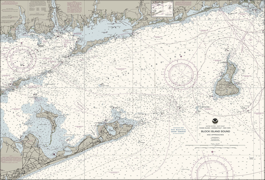 Block Island Sound And Approaches Nautical art wall decor