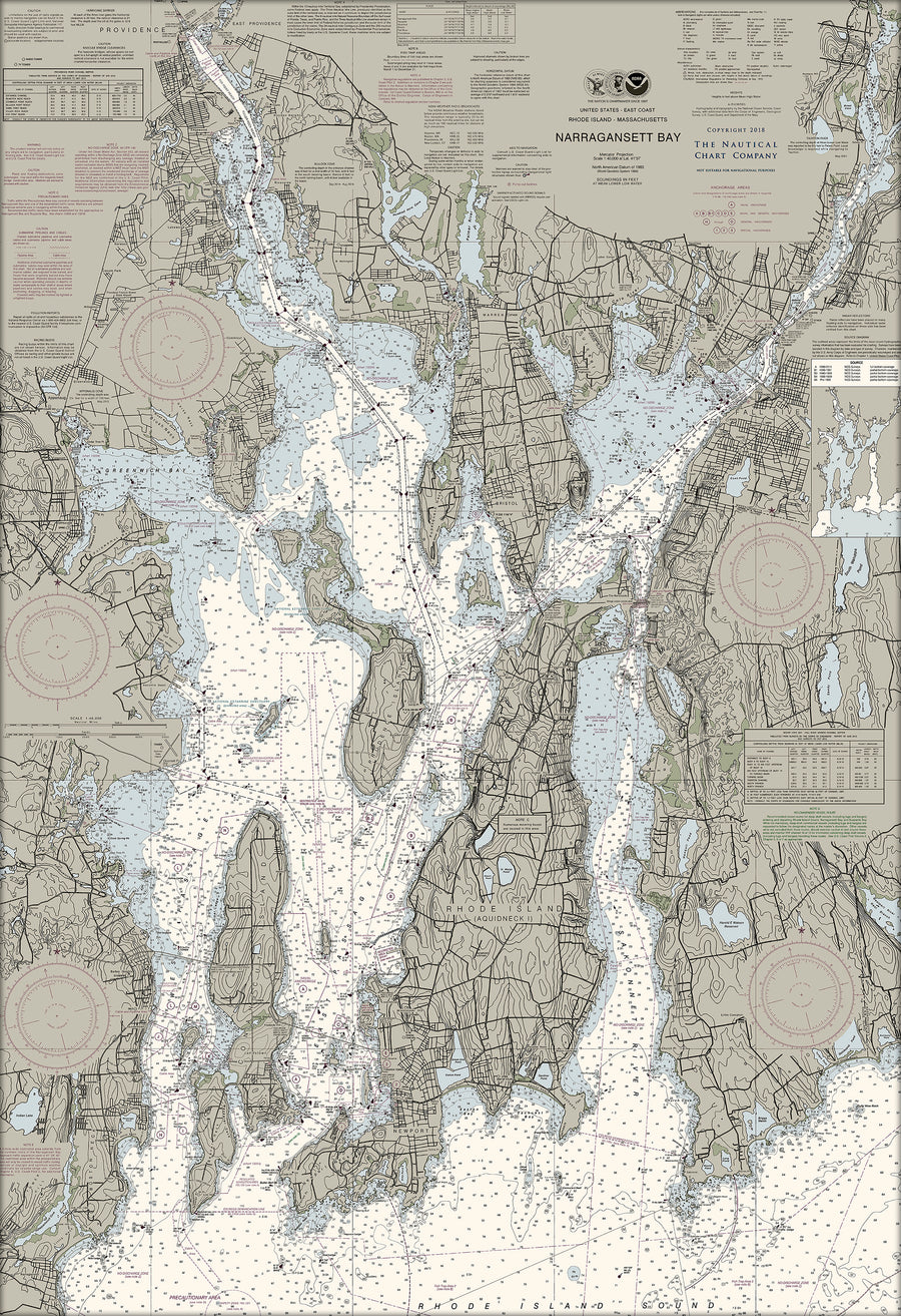 Narragansett Bay Nautical Chart