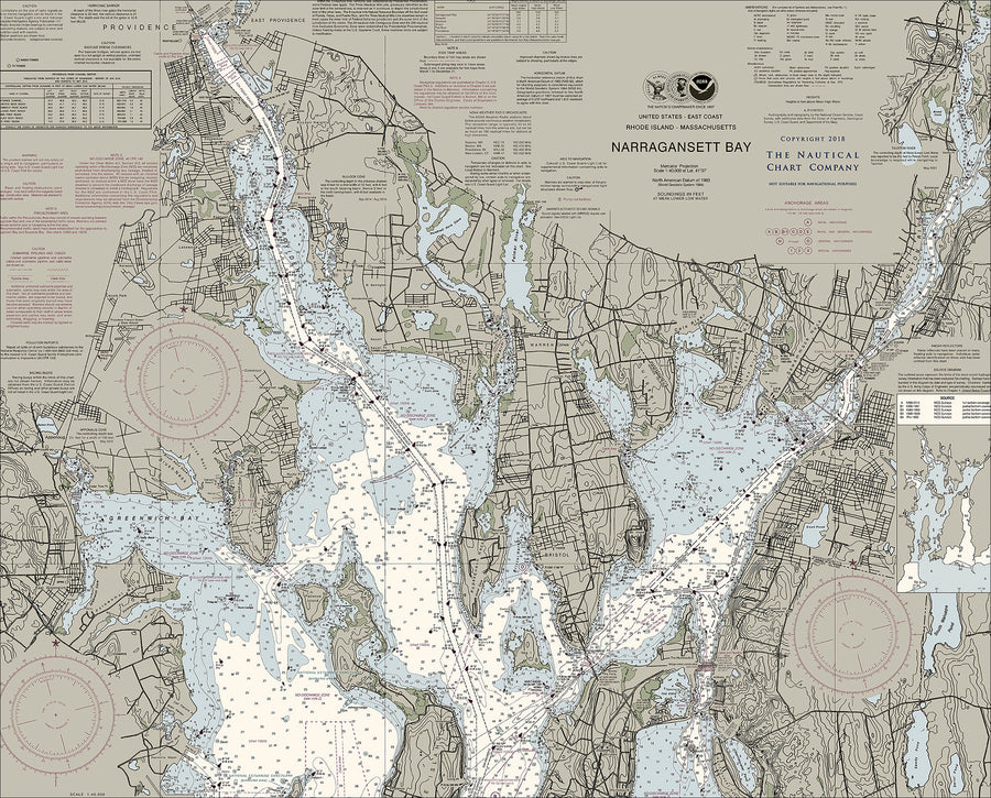 Narragansett Bay Nautical Chart