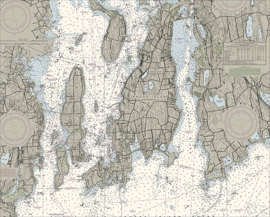 Narragansett Bay Nautical Chart