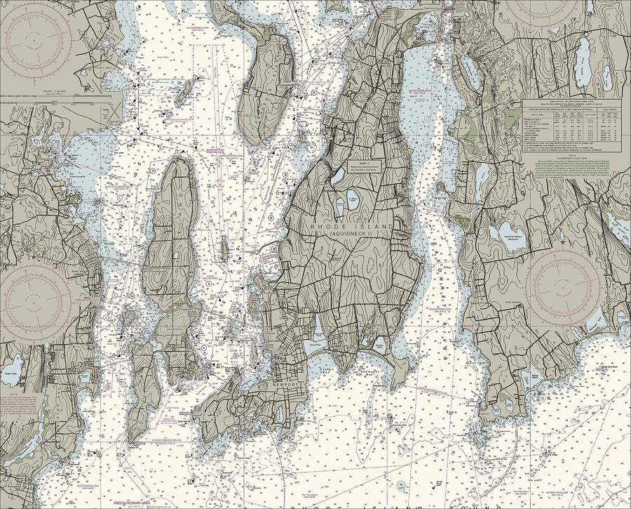 Narragansett Bay Nautical Chart