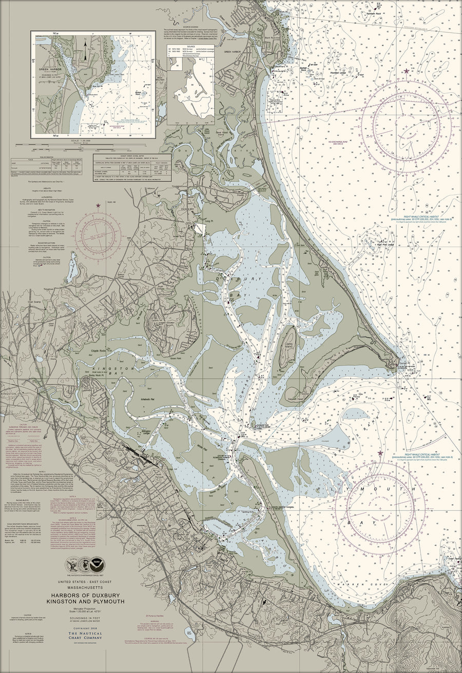 Plymouth, Kingston & Duxbury Nautical Chart