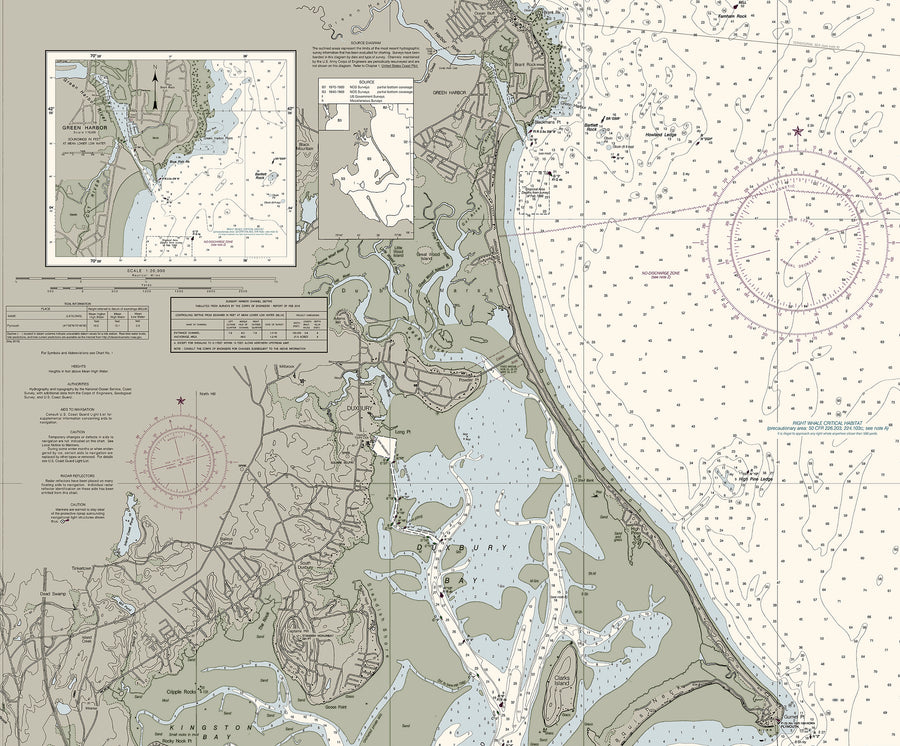 Plymouth, Kingston & Duxbury Nautical Chart