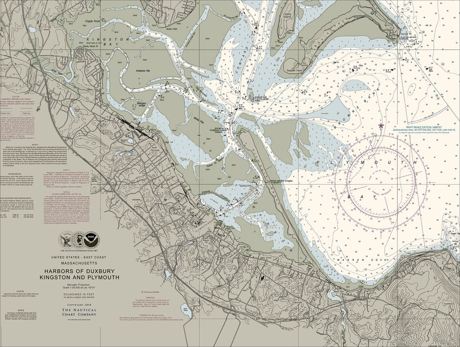 Plymouth, Kingston & Duxbury Nautical Chart