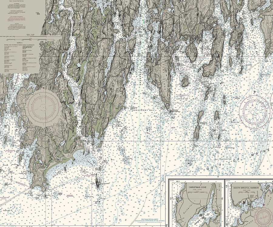 Damariscotta, Sheepscot, and Kennebec Rivers Nautical Chart