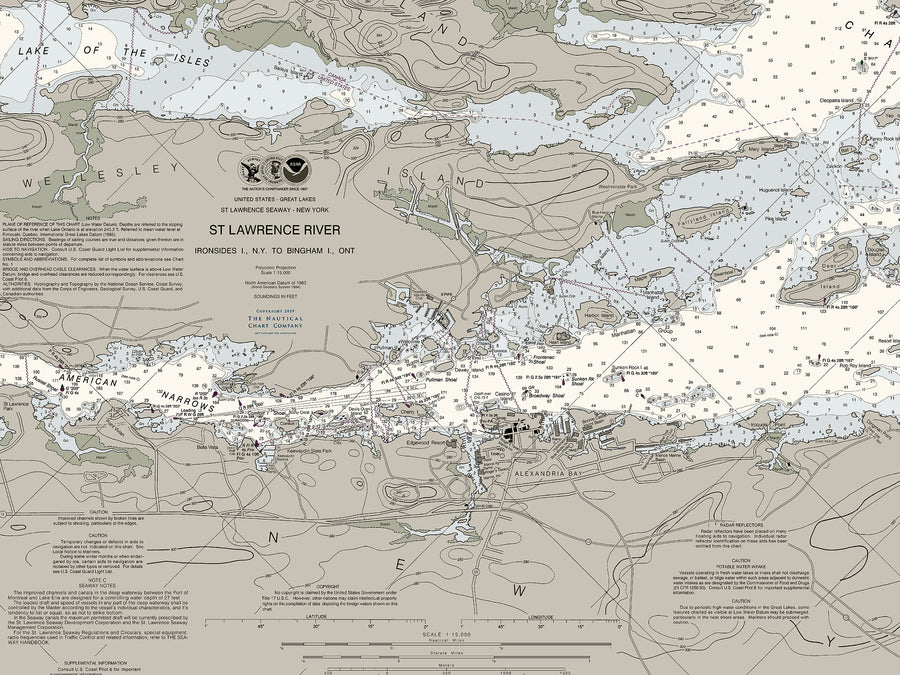 St Lawrence River - Ironsides To Bingham Nautical Chart
