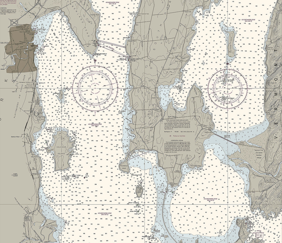 Lake Champlain - Cumberland Head To 4 Brothers Islands Nautical Chart