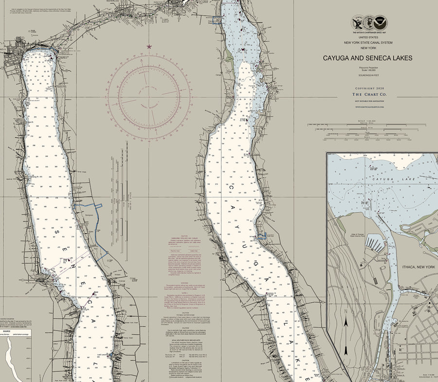 Cayuga And Seneca Lakes Nautical Chart