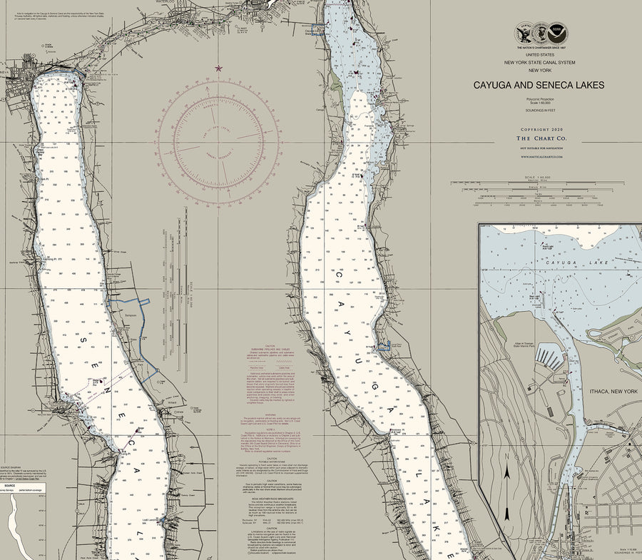Cayuga And Seneca Lakes Nautical Chart The Nautical Chart Company cayuga-and-seneca-lakes-nautical-chart-the-nautical-chart-company