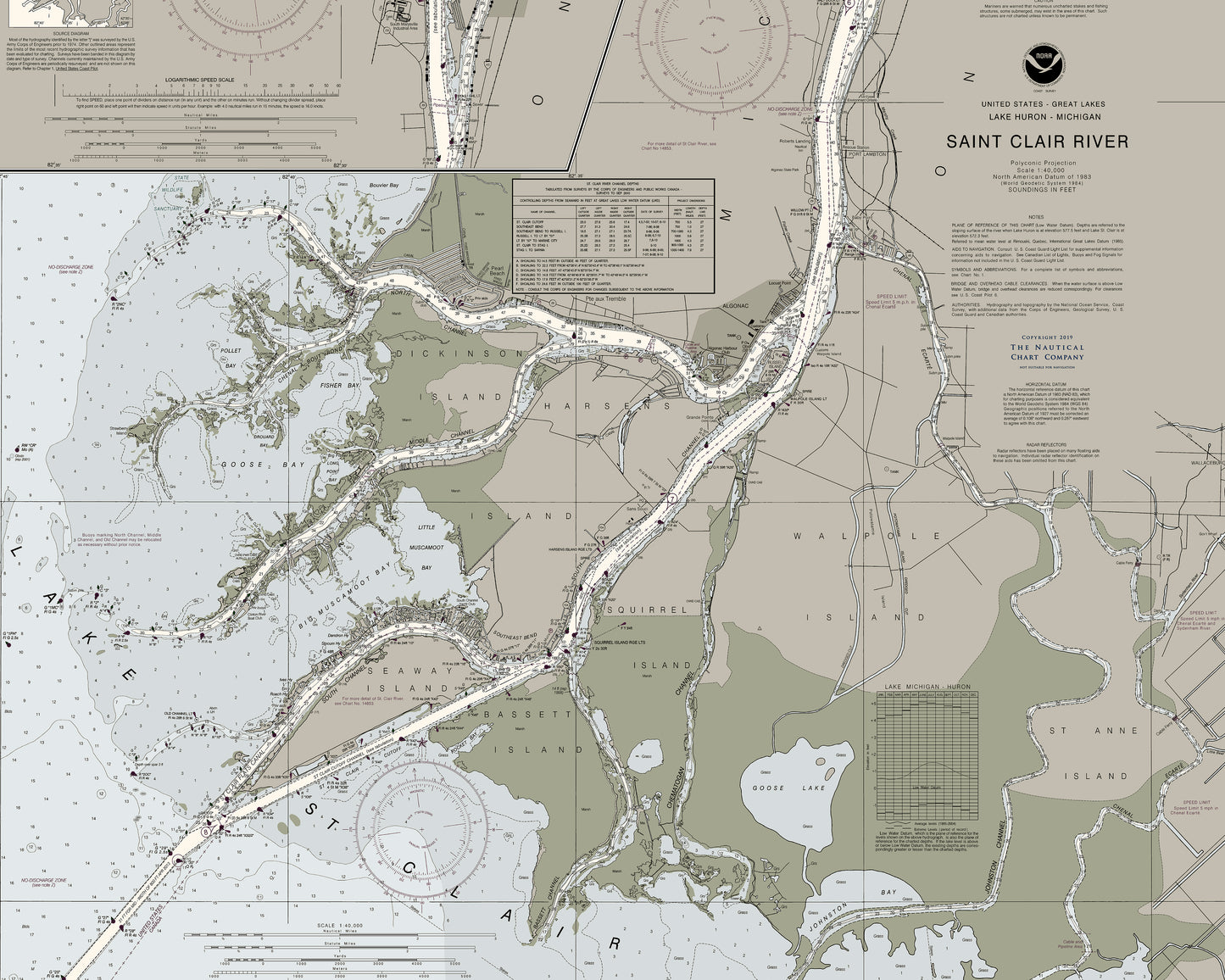 St Clair River Nautical Chart