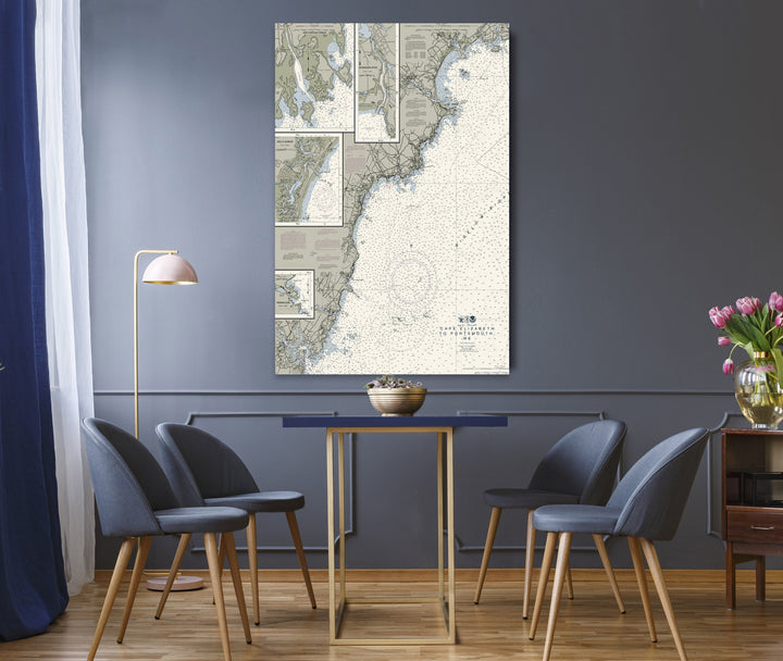 Cape Elizabeth To Portsmouth, ME Nautical Chart — Traditional palette