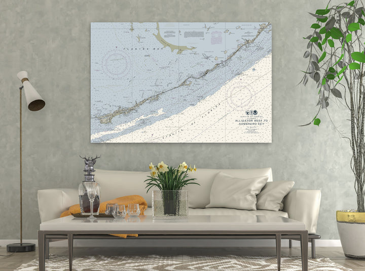 Alligator Reef To Sombrero Key Nautical Chart — Traditional palette