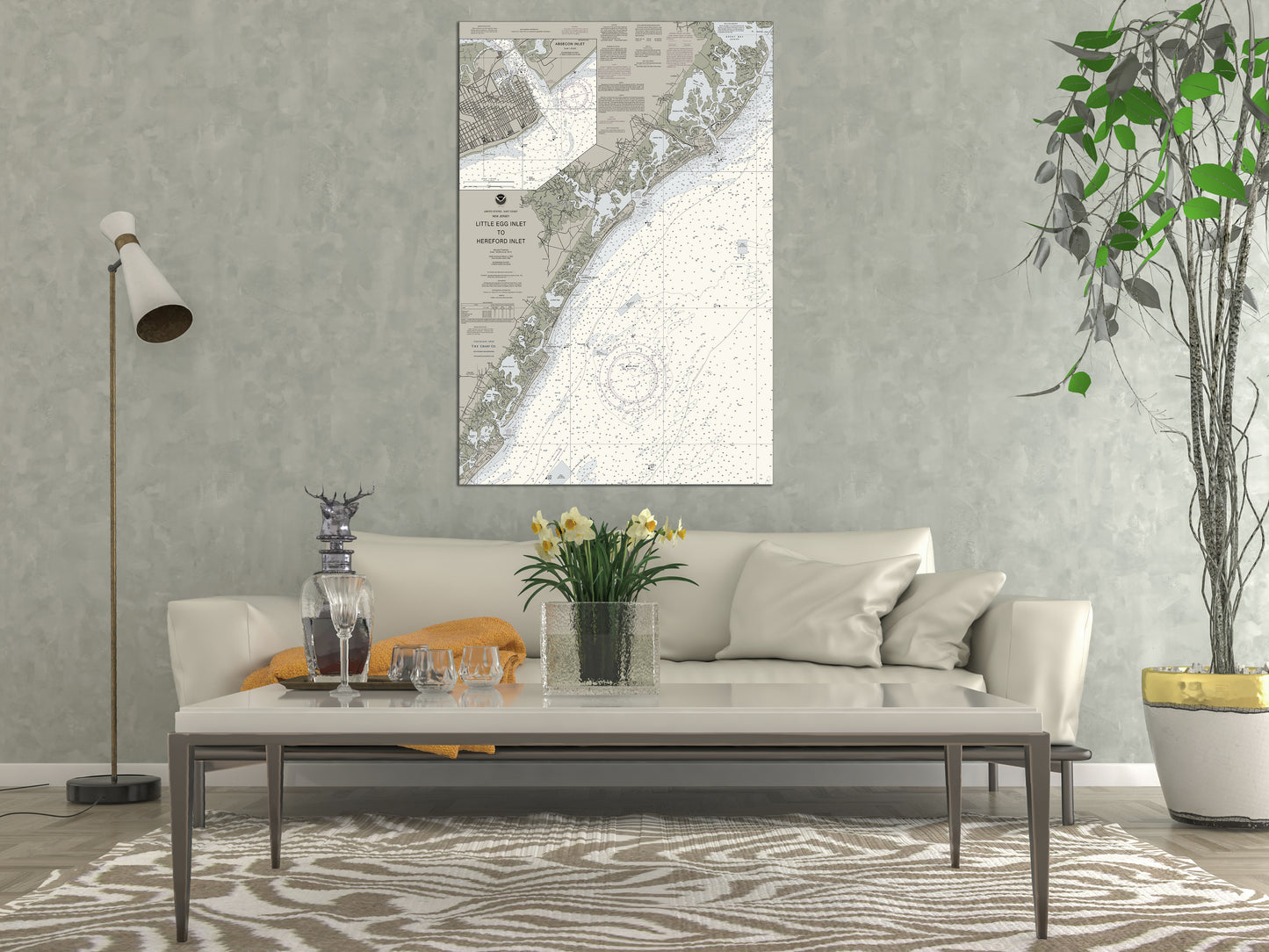 Little Egg Inlet To Hereford Inlet Nautical Chart Art - Atlantic City - Wildwood