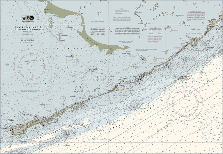 Alligator Reef To Sombrero Key Nautical Chart