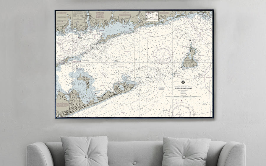 Block Island Sound And Approaches Nautical art wall decor