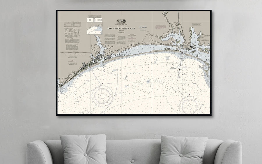 Cape Lookout To New River - Beaufort NC - Nautical Chart
