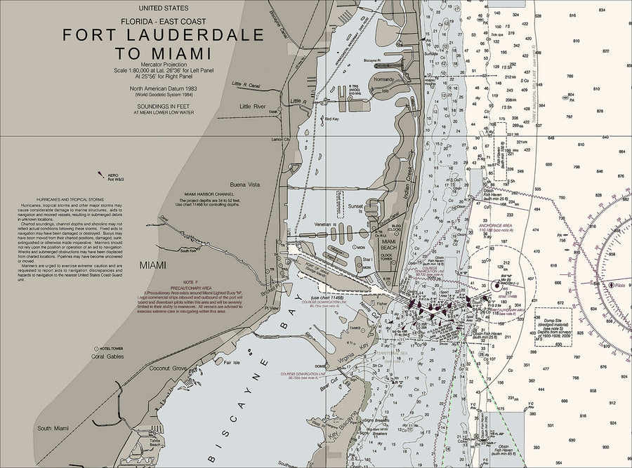 Ft Lauderdale To Miami Nautical Chart