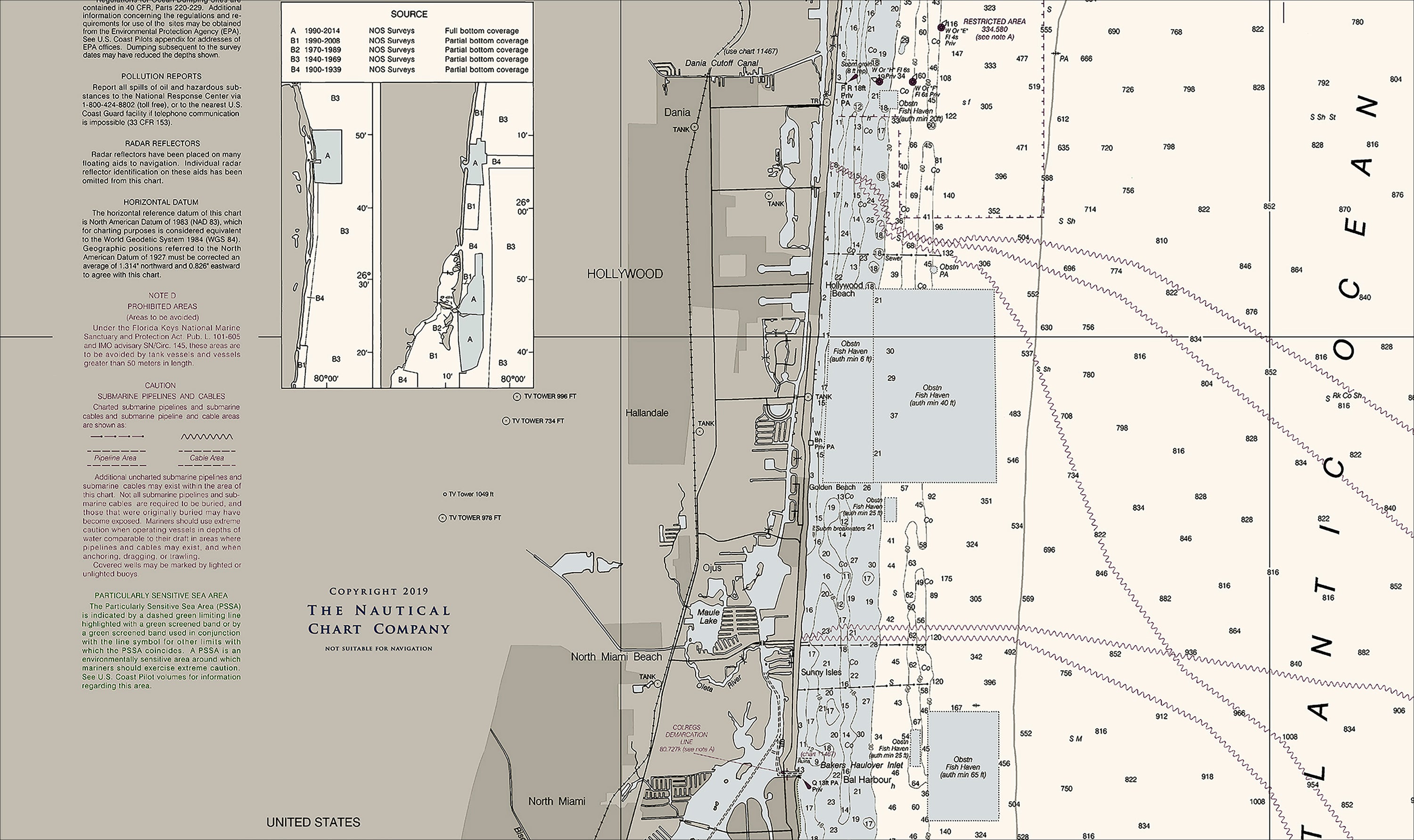 Ft Lauderdale To Miami Nautical Chart The Nautical Chart Company