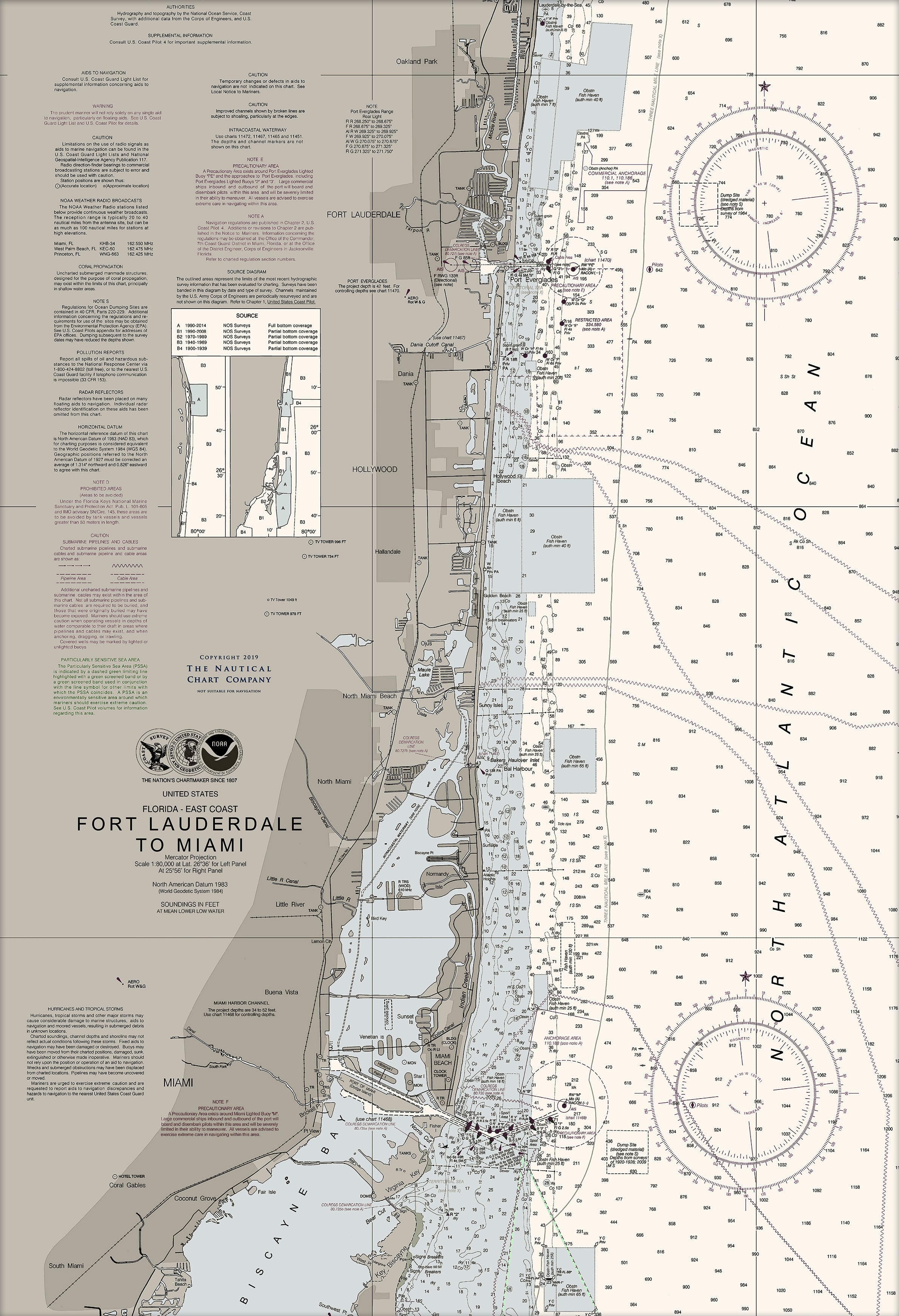 Ft Lauderdale To Miami Nautical Chart The Nautical Chart Company