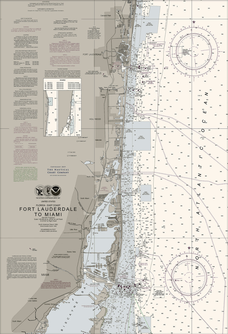 Ft Lauderdale To Miami Nautical Chart