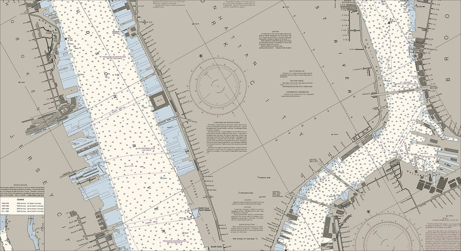 New York - Hudson And East Rivers Nautical Chart