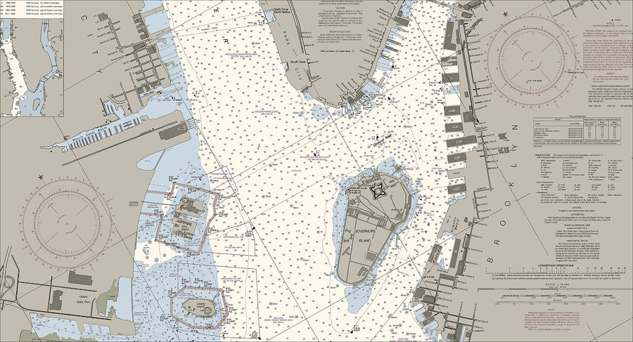 New York - Hudson And East Rivers Nautical Chart