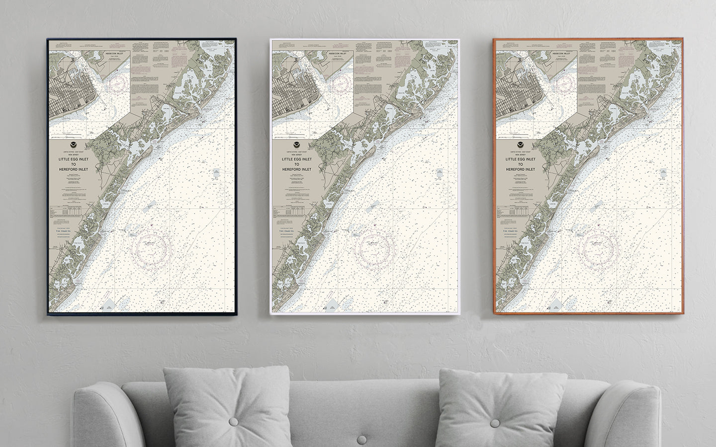 Little Egg Inlet To Hereford Inlet Nautical Chart Art - Atlantic City - Wildwood
