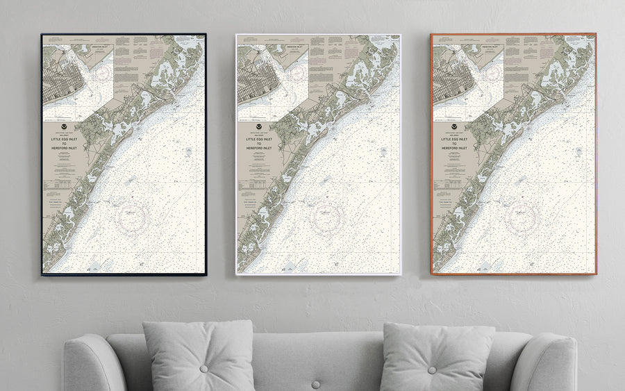 Little Egg Inlet To Hereford Inlet Nautical Chart Art - Atlantic City - Wildwood