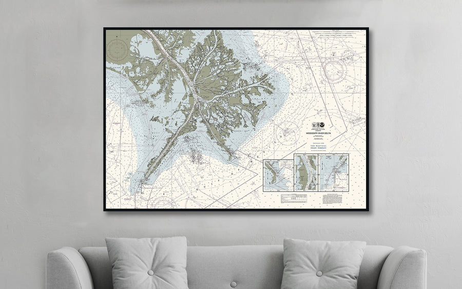 Mississippi River Delta Nautical Chart