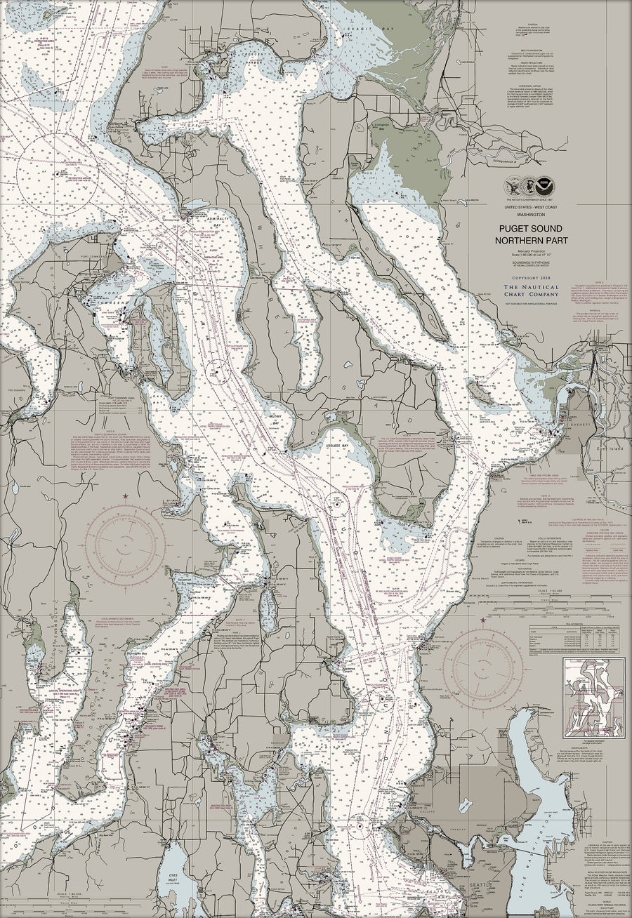 Puget Sound - Northern Part Nautical Chart