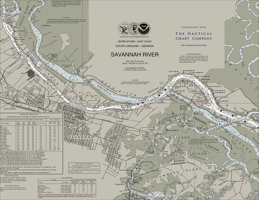 Savannah River Nautical Chart